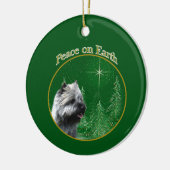 Cairn Terrier Peace Keramik Ornament (Links)