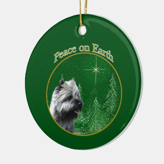 Cairn Terrier Peace Keramik Ornament (Links)