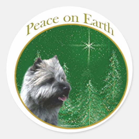 Cairn Terrier Peace Runder Aufkleber (Vorderseite)