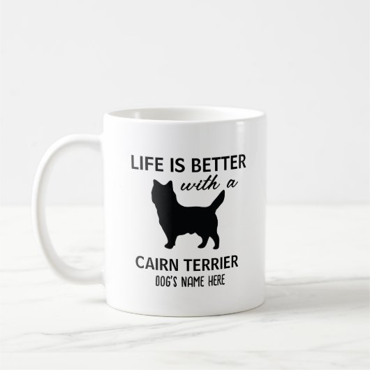 Cairn Terrier Personalisiertes Leben ist besser Kaffeetasse (Links)