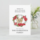 Cairn Terrier Poinsettia Wreath Feiertagskarte (Stehend Vorderseite)