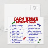 CAIRN TERRIER Property Laws 2 Postkarte (Vorne/Hinten)