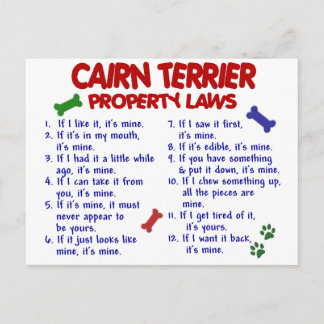 CAIRN TERRIER Property Laws 2 Postkarte