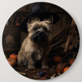 Cairn Terrier Pumpkins Halloween Beängstigend Button (Vorderseite)