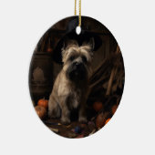 Cairn Terrier Pumpkins Halloween Beängstigend Keramik Ornament (Rechts)