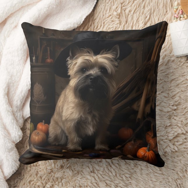Cairn Terrier Pumpkins Halloween Beängstigend Kissen (Decke)