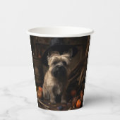 Cairn Terrier Pumpkins Halloween Beängstigend Pappbecher (Rückseite)