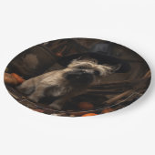 Cairn Terrier Pumpkins Halloween Beängstigend Pappteller (Schrägansicht)