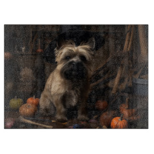Cairn Terrier Pumpkins Halloween Beängstigend Schneidebrett
