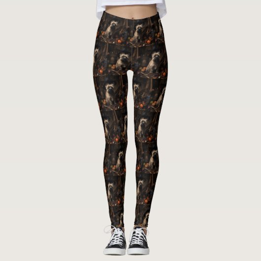 Cairn Terrier Pumpkins Halloween Scary Leggings (Vorderseite)