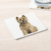 Cairn Terrier Puppy Dog Liebe Rechteckiger Pappuntersetzer (angewinkelt)