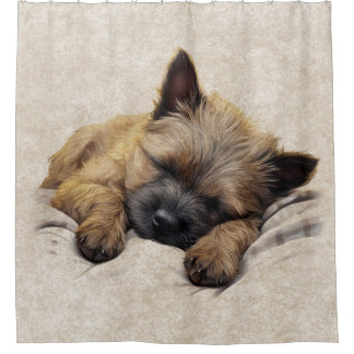 Cairn Terrier Puppy Dog Schlafbad Duschvorhang