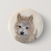 Cairn Terrier Puppy Painting - Original Dog Art Button (Vorderseite)