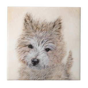Cairn Terrier Puppy Painting - Original Dog Art Fliese