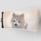 Cairn Terrier Puppy Painting - Original Dog Art Golf Headcover (Vorderseite)