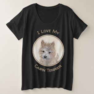 Cairn Terrier Puppy Painting - Original Dog Art Große Größe T-Shirt