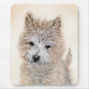 Cairn Terrier Puppy Painting - Original Dog Art Mousepad