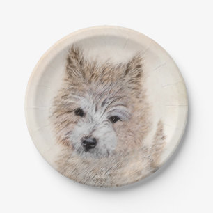 Cairn Terrier Puppy Painting - Original Dog Art Pappteller