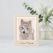 Cairn Terrier Puppy Painting - Original Dog Art Postkarte (Stehend Vorderseite)