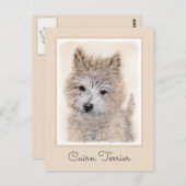 Cairn Terrier Puppy Painting - Original Dog Art Postkarte (Vorne/Hinten)