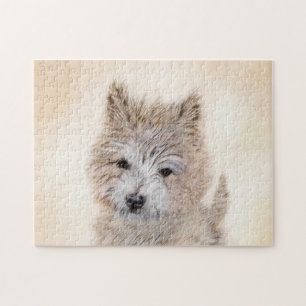 Cairn Terrier Puppy Painting - Original Dog Art Puzzle