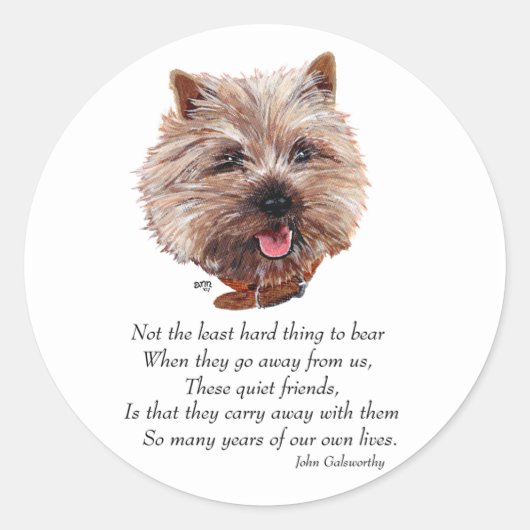 Cairn Terrier Rainbow Bridge Runder Aufkleber (Vorderseite)