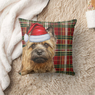 Cairn Terrier Red Green Kariert Weihnachtsfeiertag Kissen