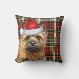 Cairn Terrier Red Green Kariert Weihnachtsfeiertag Kissen