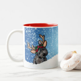 Cairn Terrier Reindeer Christmas Zweifarbige Tasse