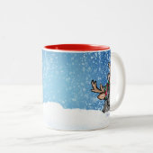 Cairn Terrier Reindeer Christmas Zweifarbige Tasse (VorderseiteRechts)