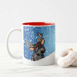 Cairn Terrier Rentier Weihnachten Zweifarbige Tasse