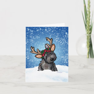 Cairn Terrier Rentier Weihnachtskarte Feiertagskarte