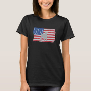 Cairn Terrier Retro US Flag Hund T-Shirt