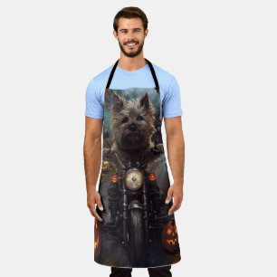 Cairn Terrier Riding Motorrad Halloween Beängstige Schürze