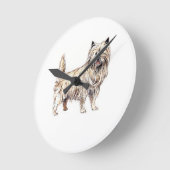 Cairn Terrier Runde Wanduhr (Winkel)