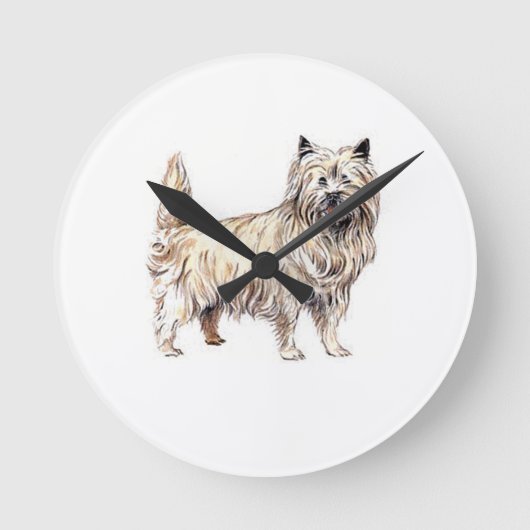 Cairn Terrier Runde Wanduhr (Vorderseite)