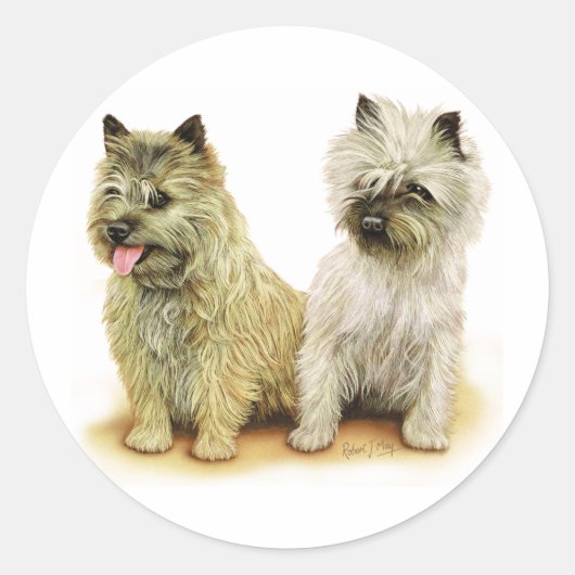 Cairn Terrier Runder Aufkleber (Vorderseite)