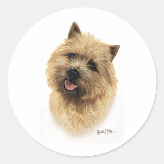 Cairn Terrier Runder Aufkleber (Vorderseite)