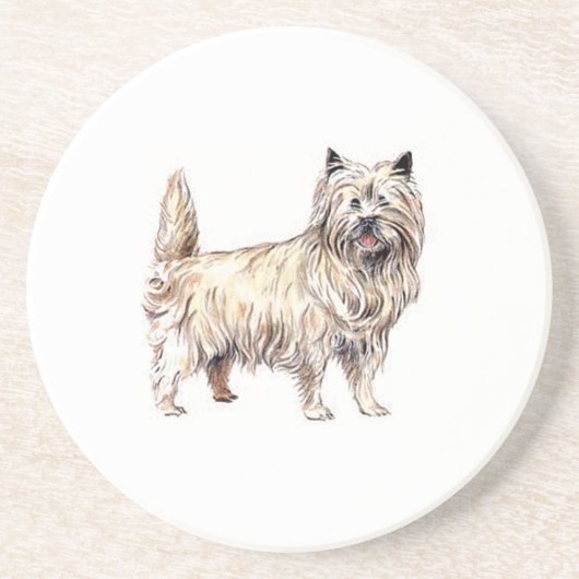 Cairn Terrier Sandstein Untersetzer (Vorne)