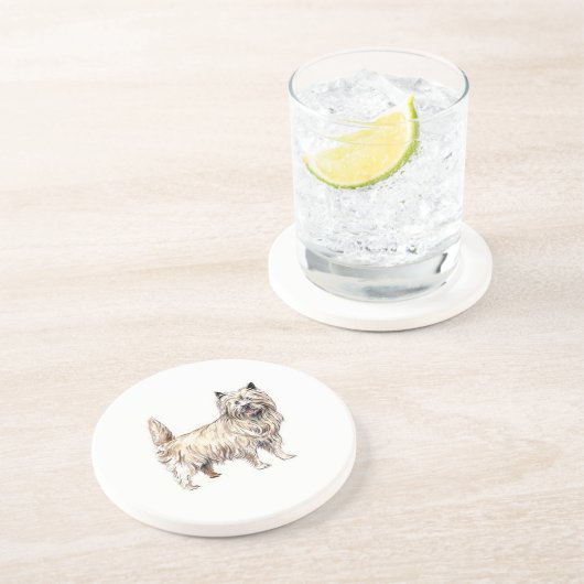 Cairn Terrier Sandstein Untersetzer (Seite)