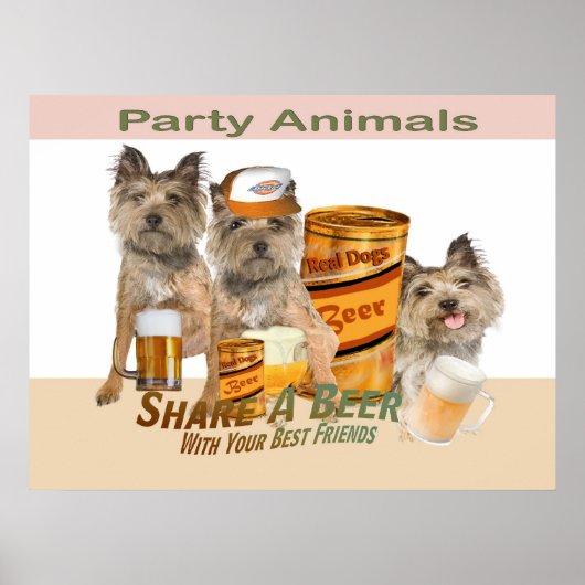 Cairn Terrier Share A Beer Poster (Vorne)