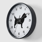 Cairn Terrier Silhouette mit Nummern und Minuten Uhr (Winkel)