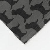Cairn-Terrier-Silhouette-Muster-Grau Fleecedecke (Ecke)