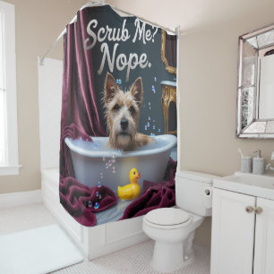 Cairn Terrier Sloppy Sleepy Niedlich Funny Duschvorhang