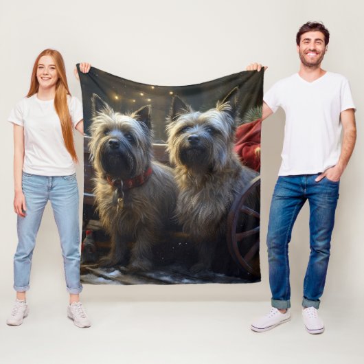 Cairn Terrier Snowy Sleigh Weihnachtsdekor Fleecedecke (Beispiel)