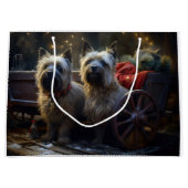 Cairn Terrier Snowy Sleigh Weihnachtsdekor Große Geschenktüte (Vorderseite)
