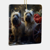 Cairn Terrier Snowy Sleigh Weihnachtsdekor Keramikornament (Rechts)