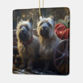 Cairn Terrier Snowy Sleigh Weihnachtsdekor Keramikornament (Links)