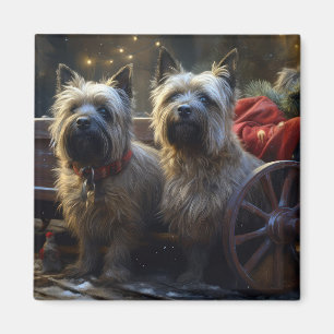 Cairn Terrier Snowy Sleigh Weihnachtsdekor Magnet