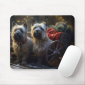 Cairn Terrier Snowy Sleigh Weihnachtsdekor Mousepad (Mit Mouse)